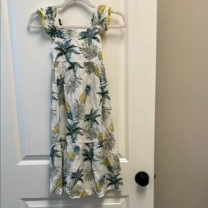 Blue Puff Sleeve Sundress with Square Neck